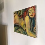 Table nude woman lying 30X40