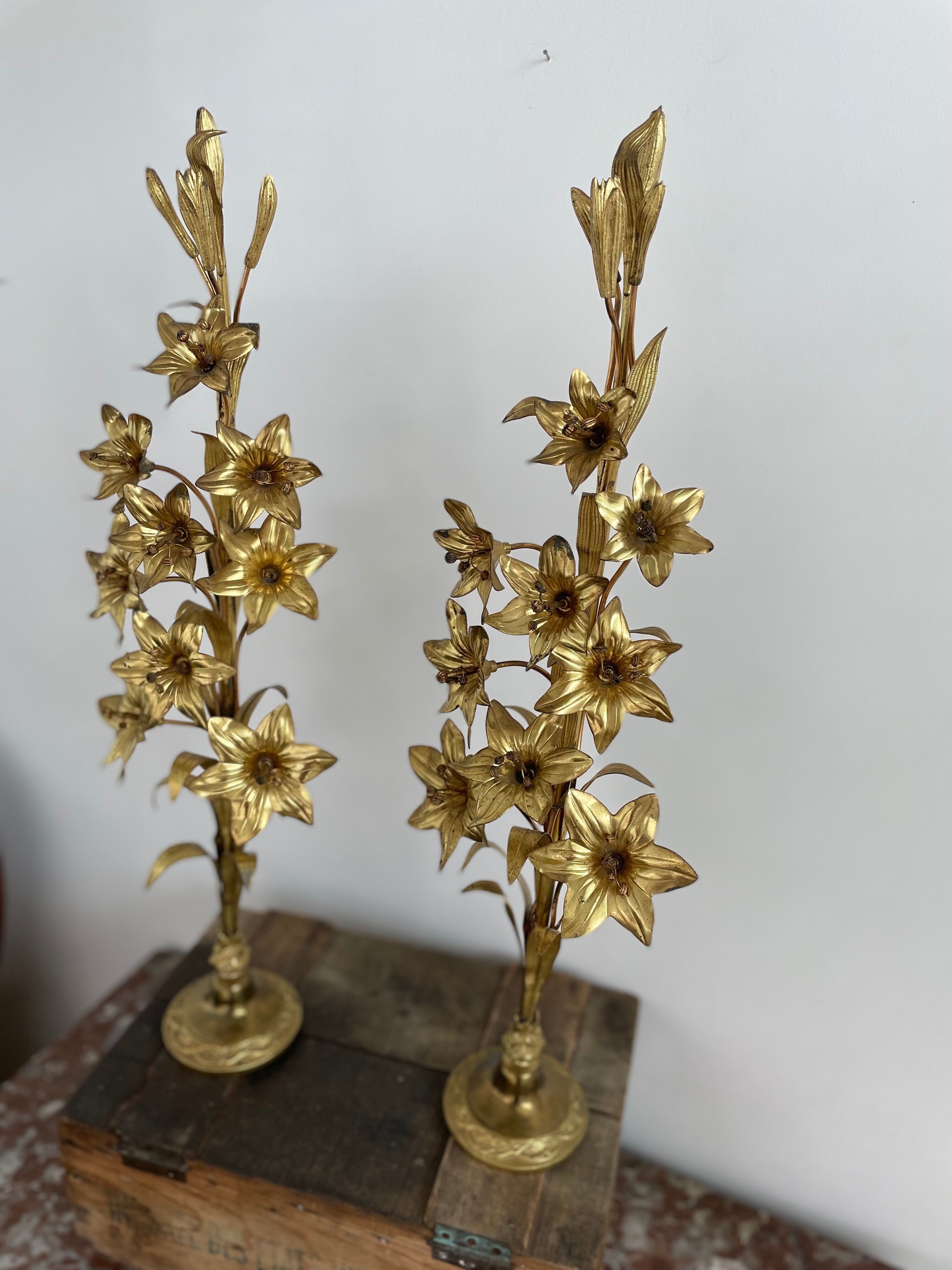 Decorative elements - brass and bronze with décor - fleurs-de-lys - France