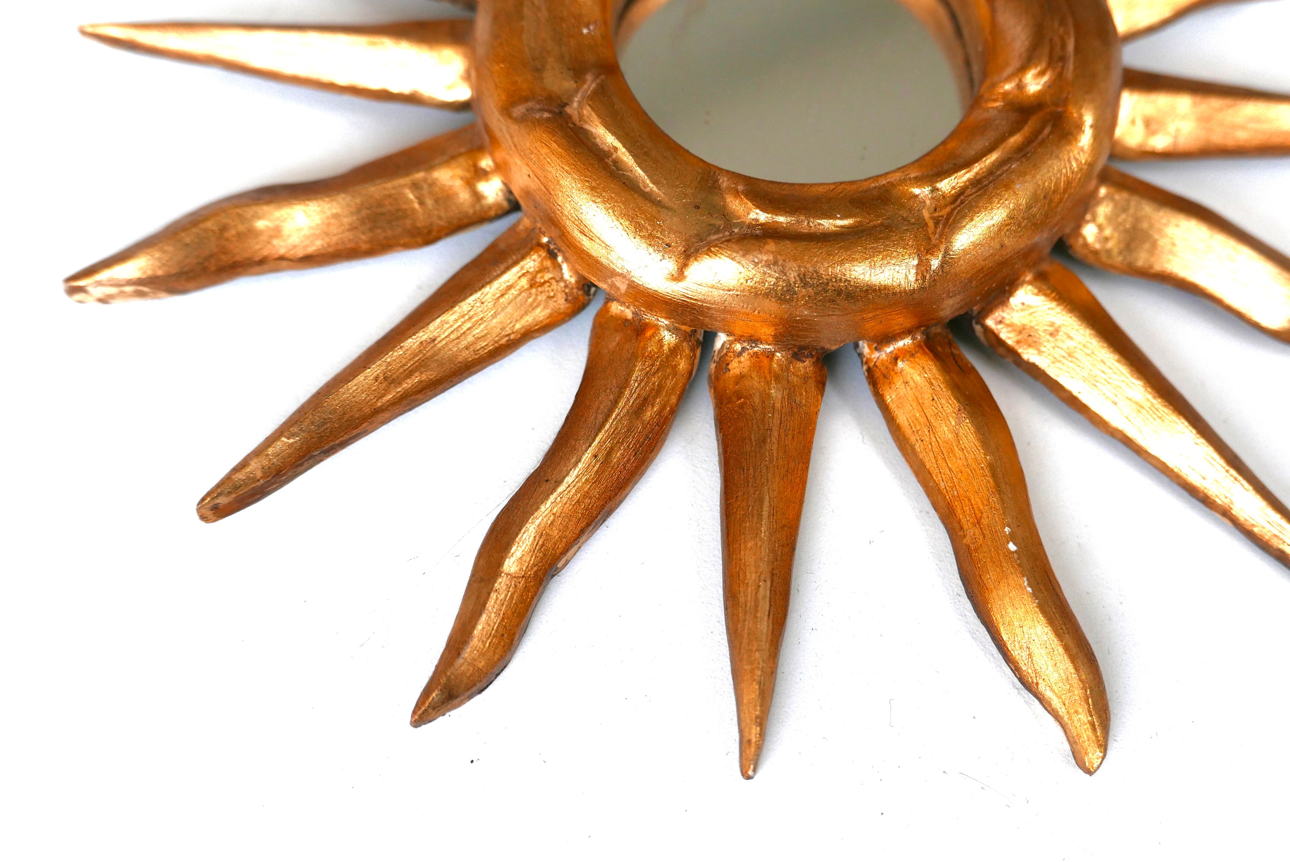 Wooden sun mirror, 60s - 23cm