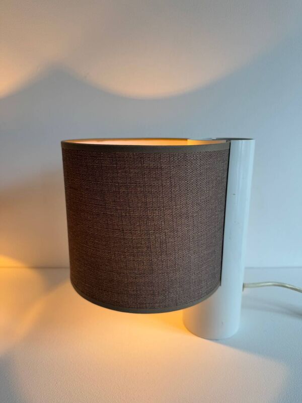 Paire de lampe de table vintage, blanche et marron, “fluette” par Gramigna pour Quattrifolio, 1964 Italie