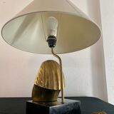 Golden brass table lamp tutankhamun Year 70 vintage pyramid