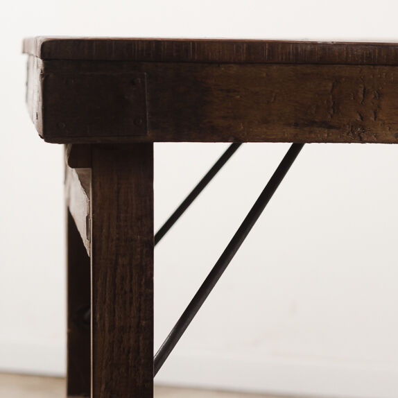 Console vintage industrielle pliable en bois
