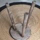 Vintage tripod stool in raw wood, 70s/80s