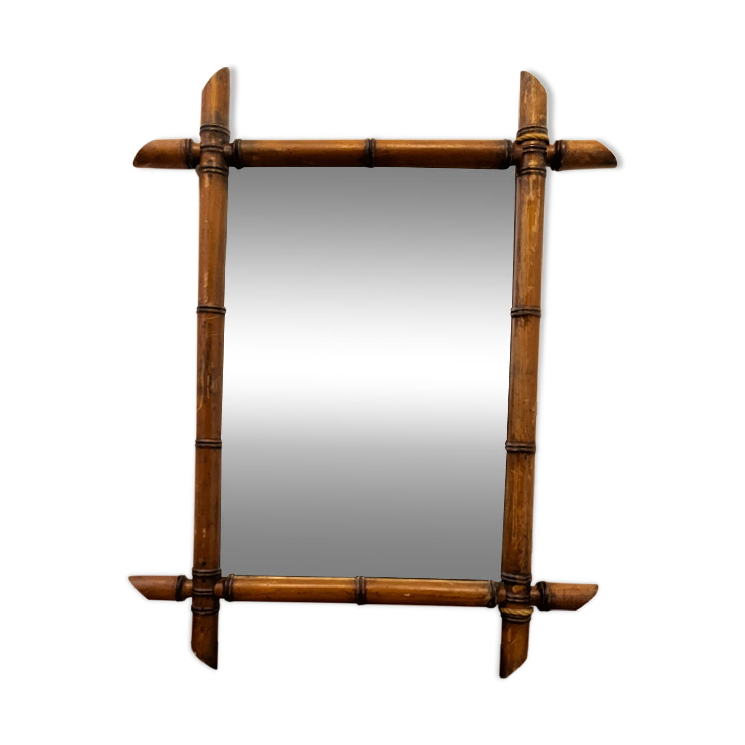 Antique bamboo mirror