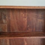 Wall shelf 3 shelves + 4 hooks cast iron polychrome wood