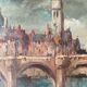Tableau "Quai de Seine", Paris par Marcel Caradec (1901-1998) avec cadre