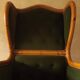 Mid-century wingback chair in bamboo and olive green, 1960s
