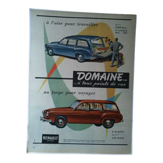 A Renault car colour advertisement from a period magazine