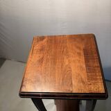 Vintage dark wood side table with curved base