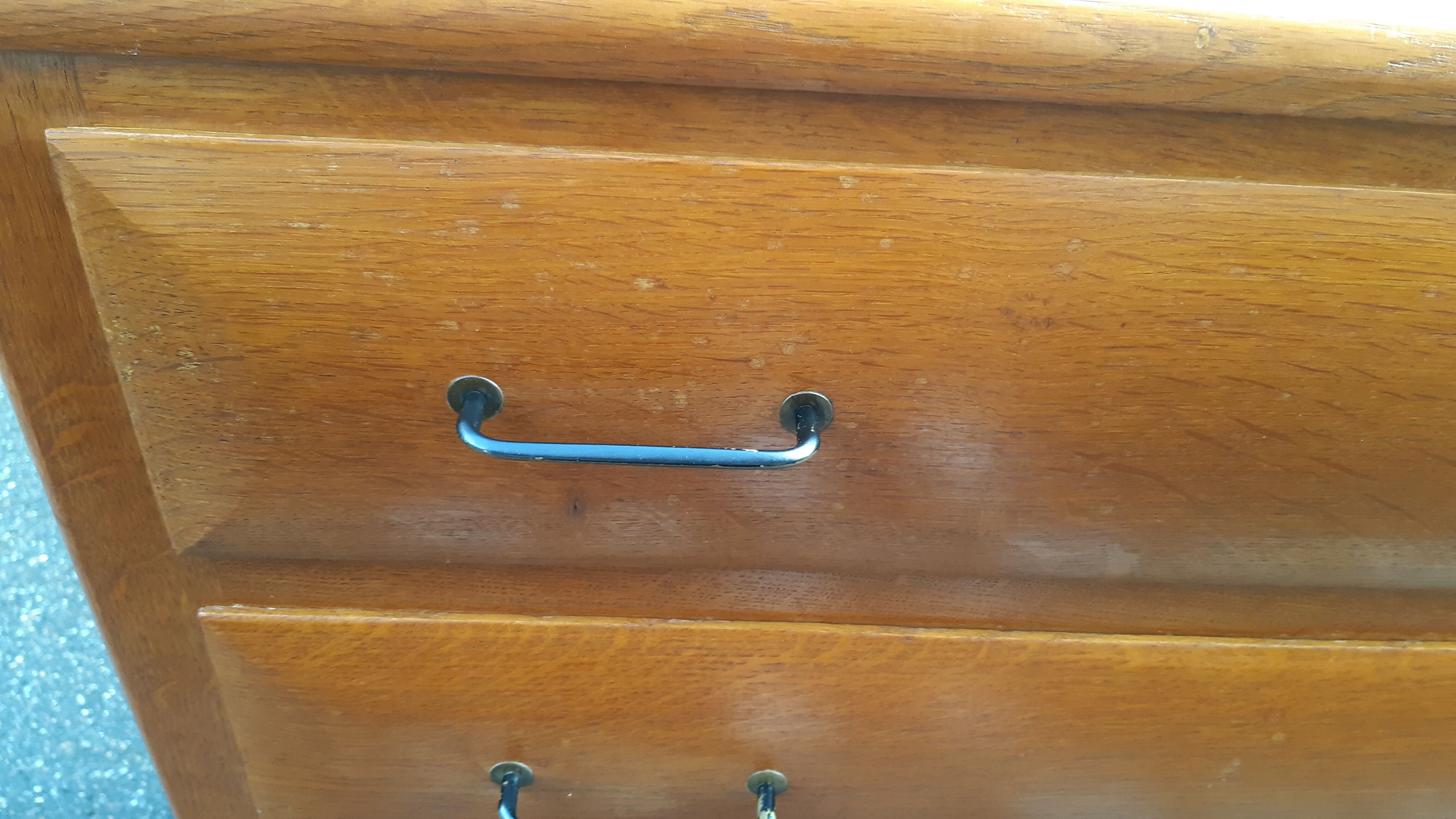 Vintage gilded oak chest of drawers