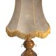 Retro-style lamp in turned wood and gold metal, 37x57cm