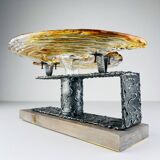 Vintage Brutalist wall light, Italy, 1970s