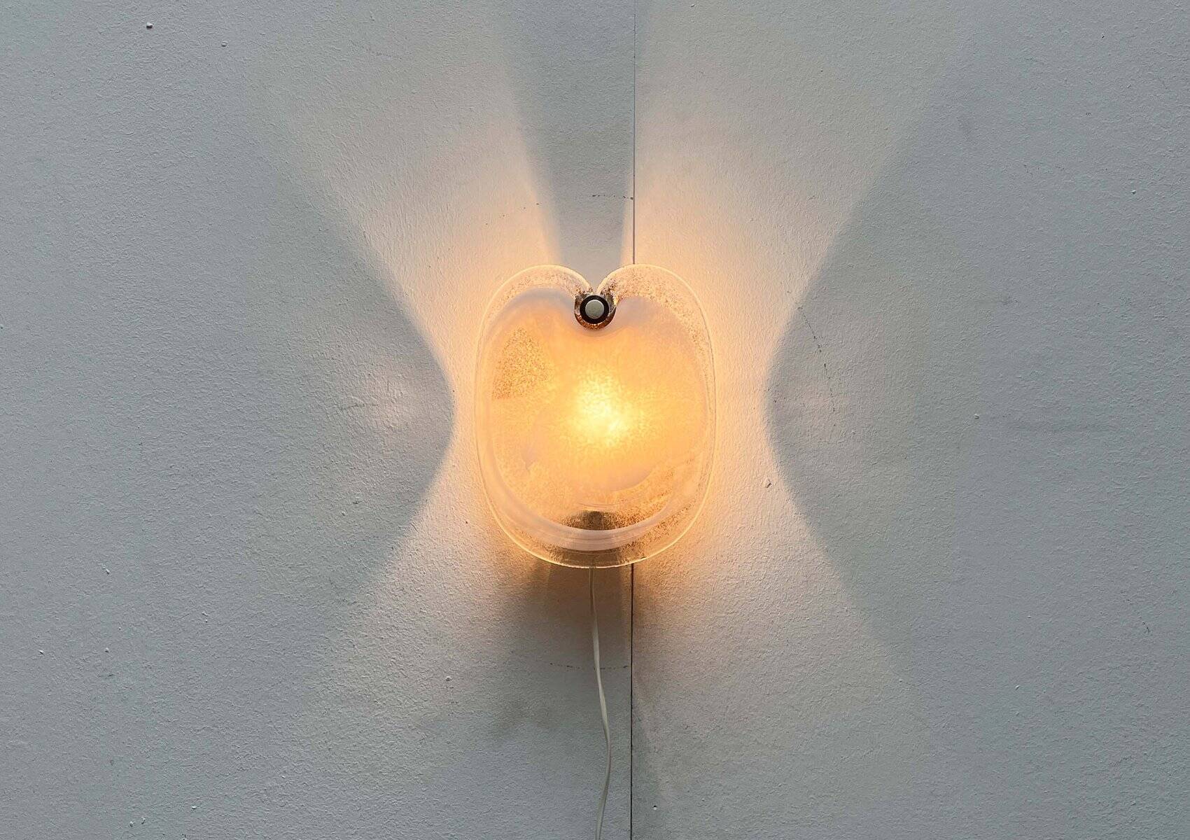 Vintage Danish Model Glasplattelampet Glass Sconce by Per Lütken for Holmegaard, 1970s