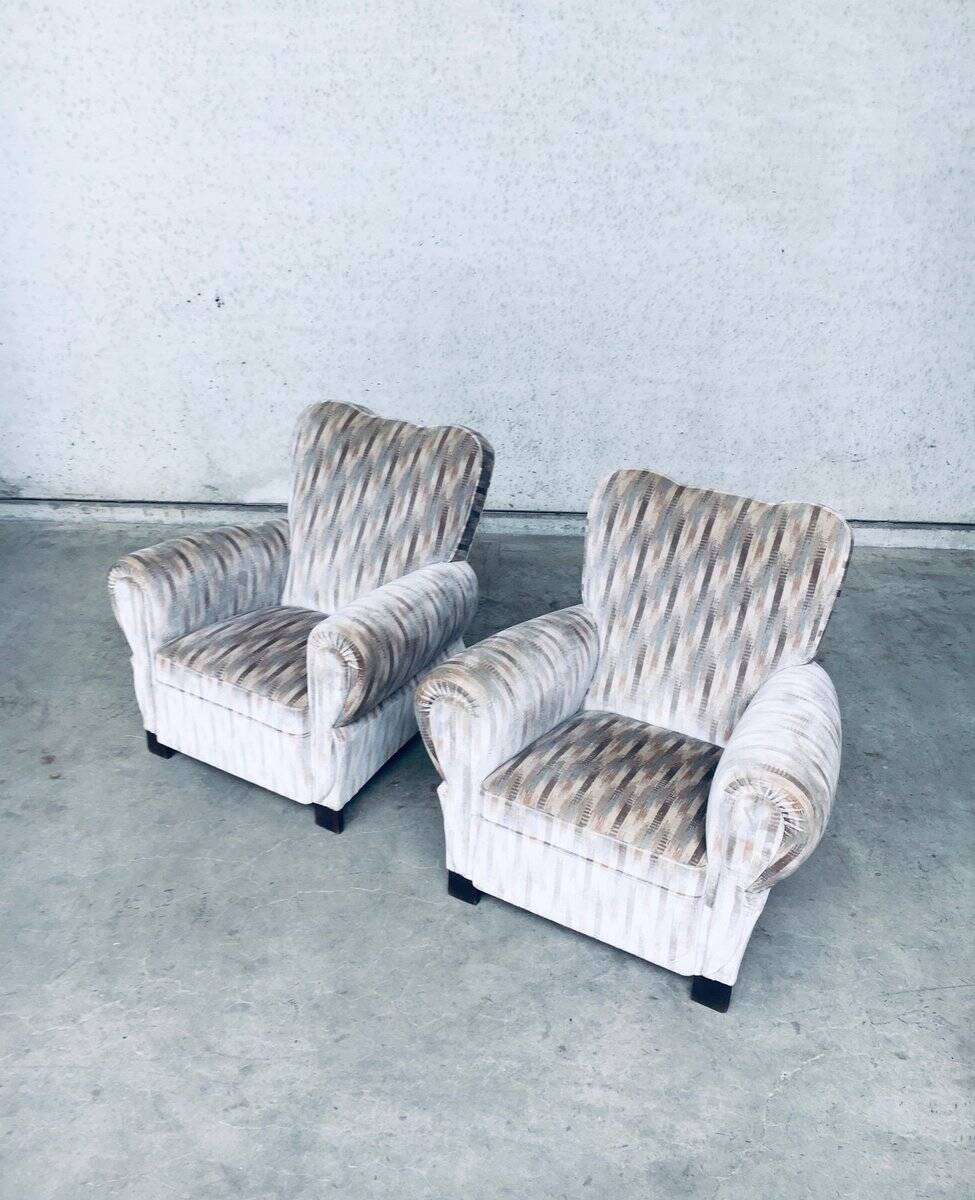 Set of Art Deco armchairs, Belgium, 1940s