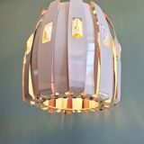 Scandinavian pendant light in metal and prismatic glass, Werner Schou, 1960-70