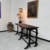 Old workbench with cast iron base, 1950s