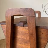 Sewing box vintage solid oak worker