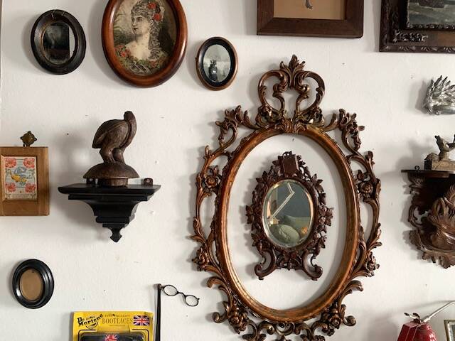 Victorian ebonized wood wall console, circa 1840
