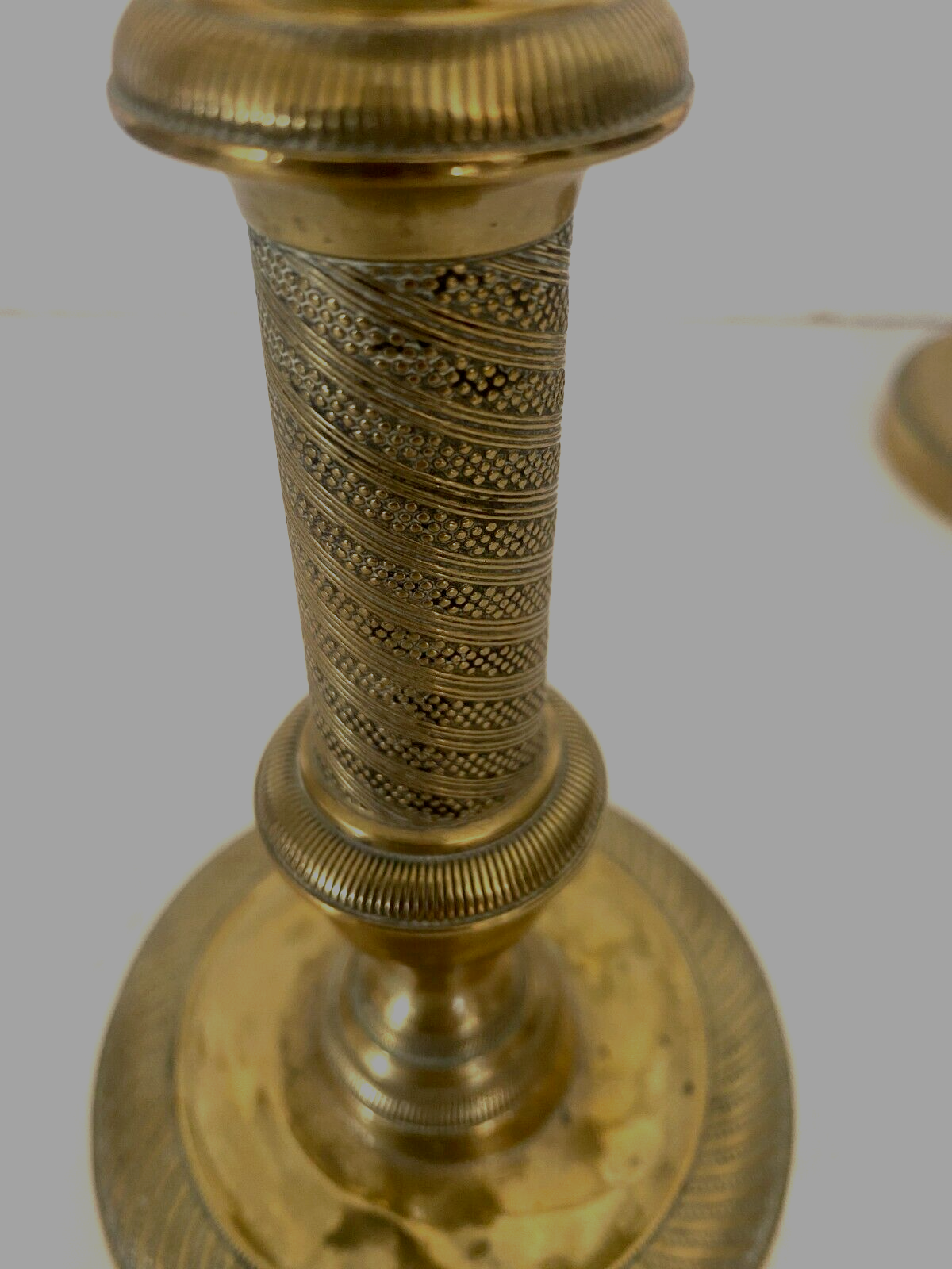 Pair of Louis XVI style candlesticks in chiseled and gilded bronze - XIXth century