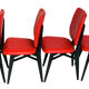 Set of 4 red quilted skai chairs year 50