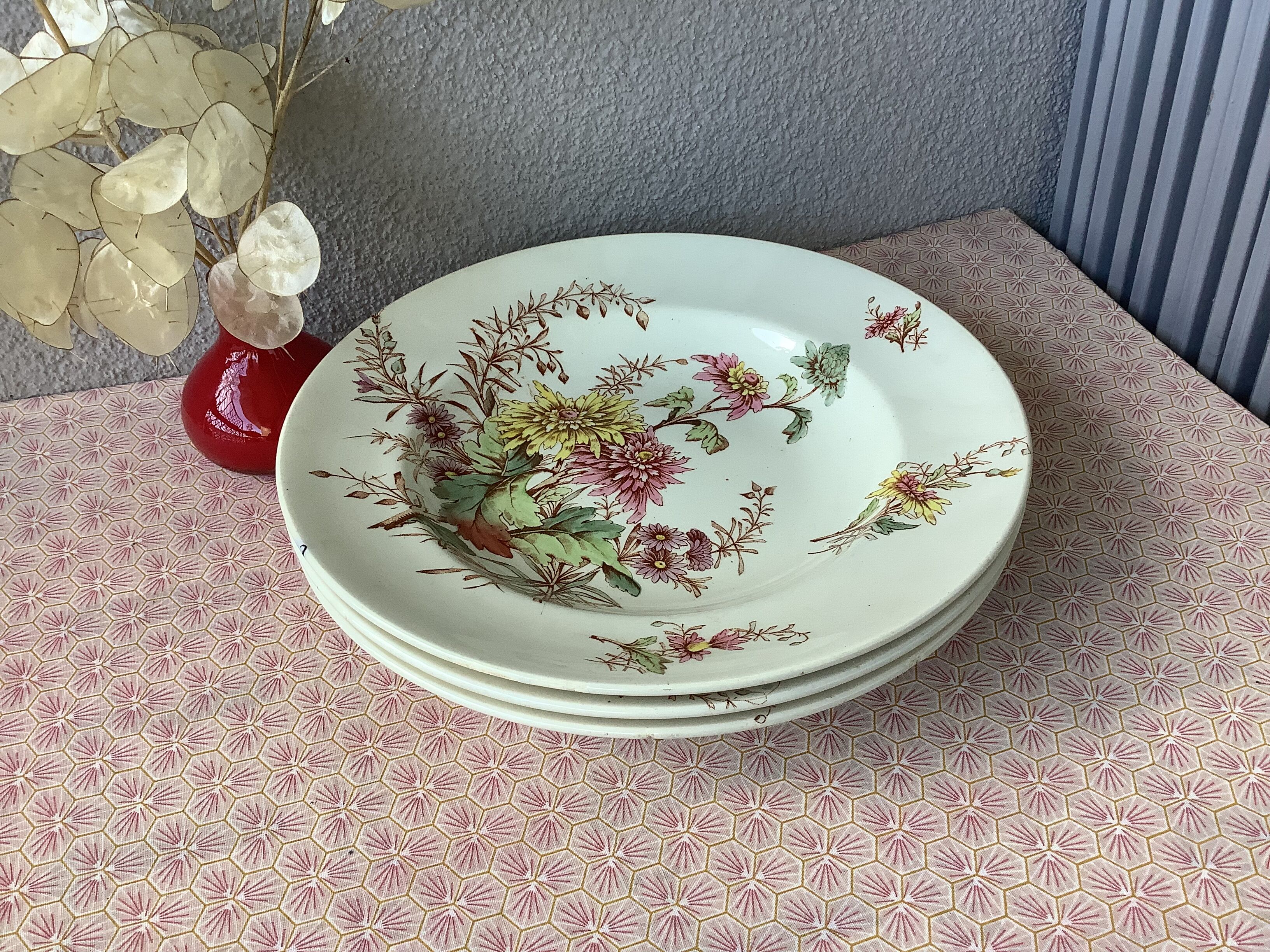 Assiettes Lunéville Keller & Guérin XIXème terre de fer
