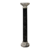 Antique black and white marble column, Italy, late 19th century