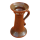 Varnished terracotta spool candlestick