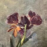 "Still Life with Flowers" Oil on canvas hand painted French School 19th century