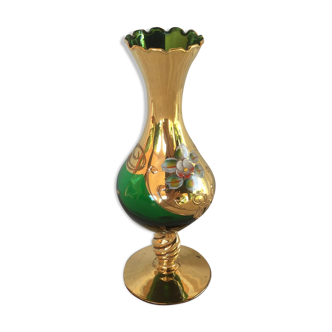 Vase soliflore Murano 1960 doré à l’or fin