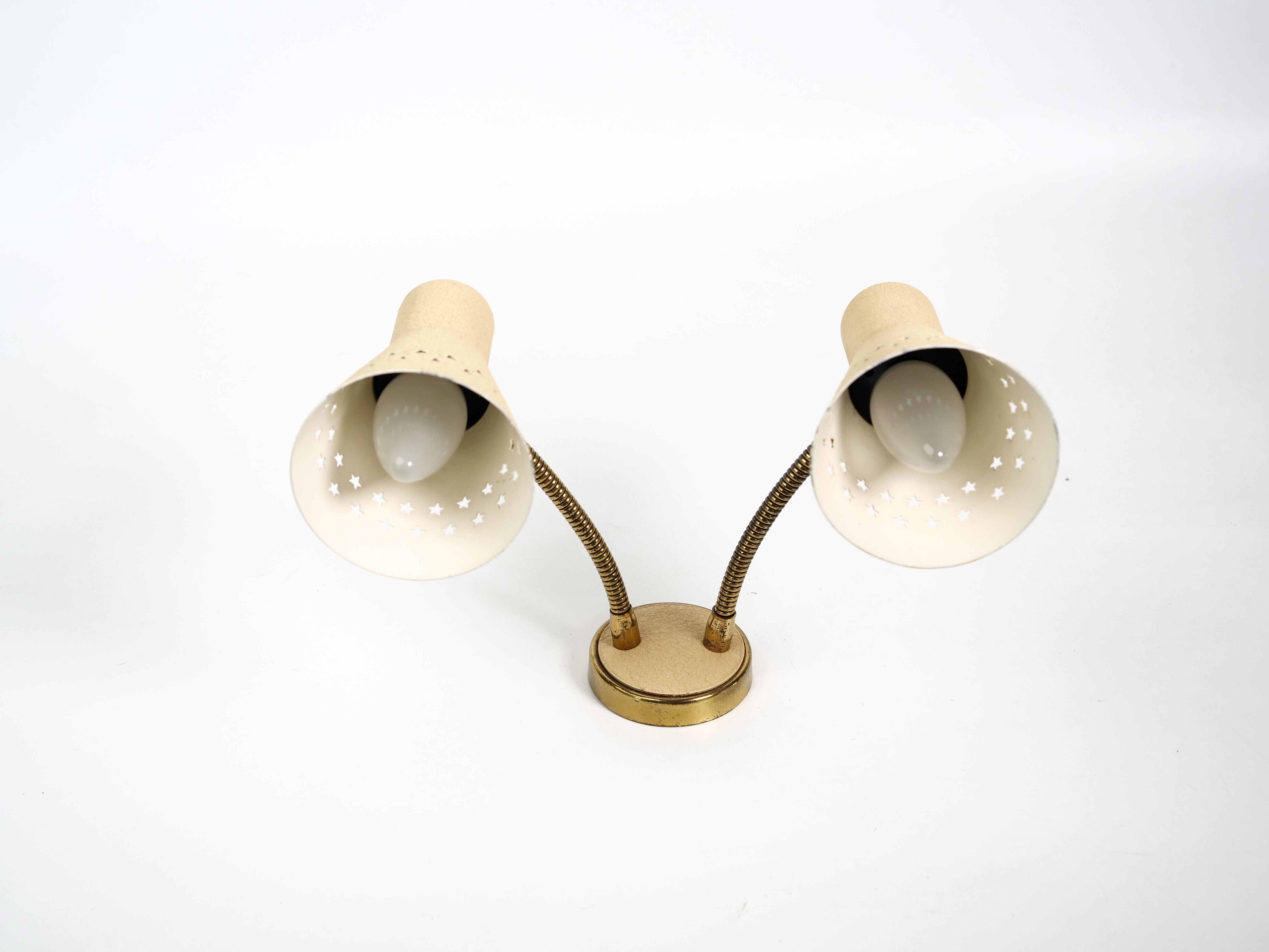 Italian wall lamp double flexible 1950