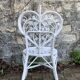 Fauteuil et chaise Peacock en rotin blanc, 1970