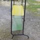 Vintage floor furniture perforated iron and metal
