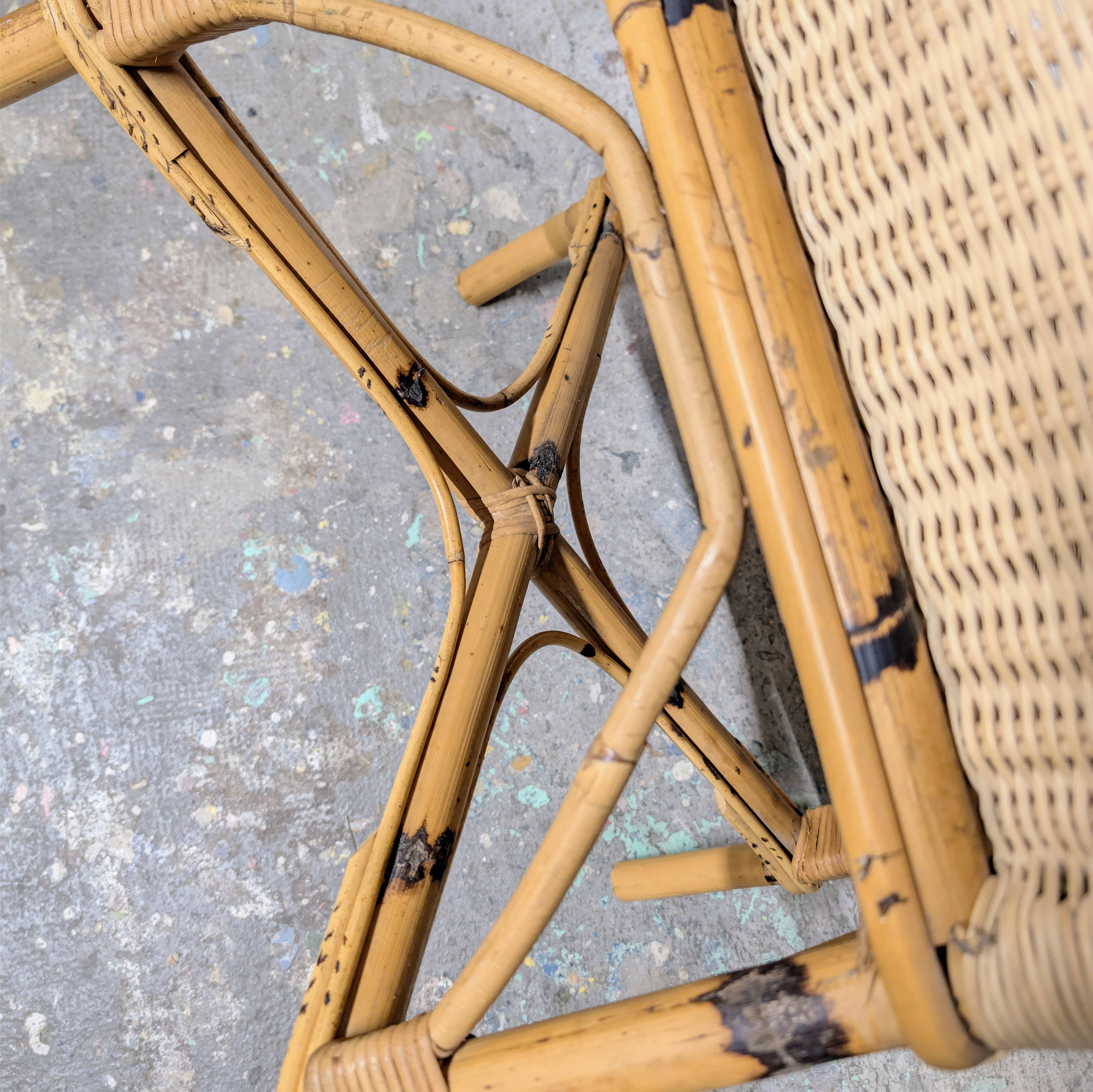 Large rattan armchair