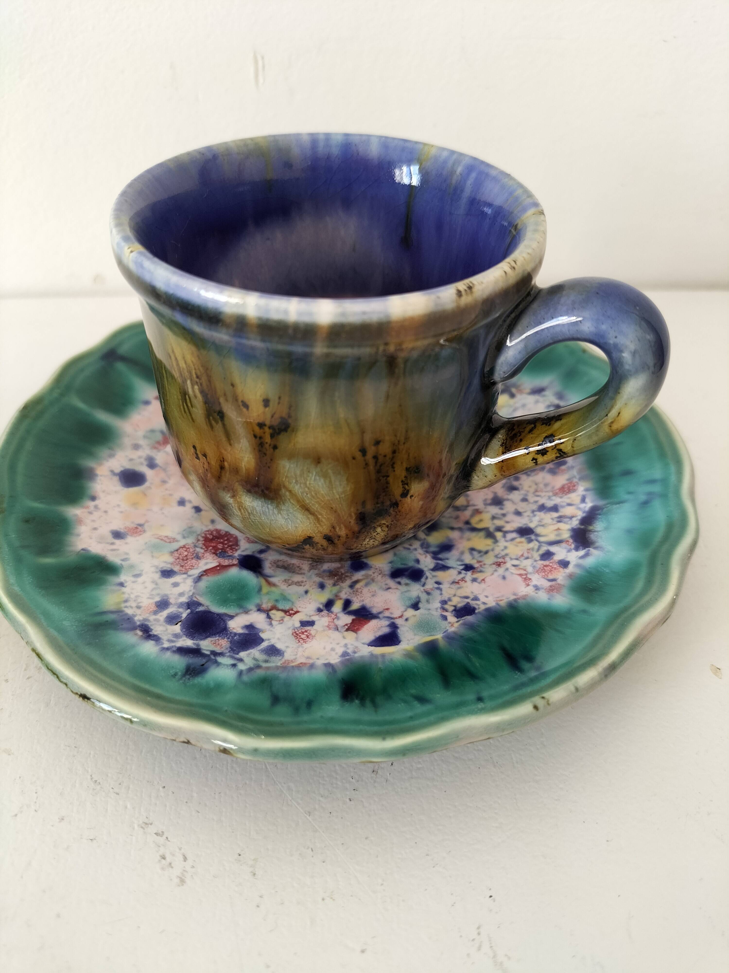 Gaston Gaubier ceramic cups and saucers