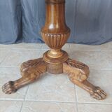 Walnut tripod pedestal table