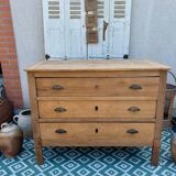 Raw oak chest of drawers