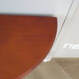 Set of 2 half-moon console tables with drawer - cherry wood - Louis Philippe style