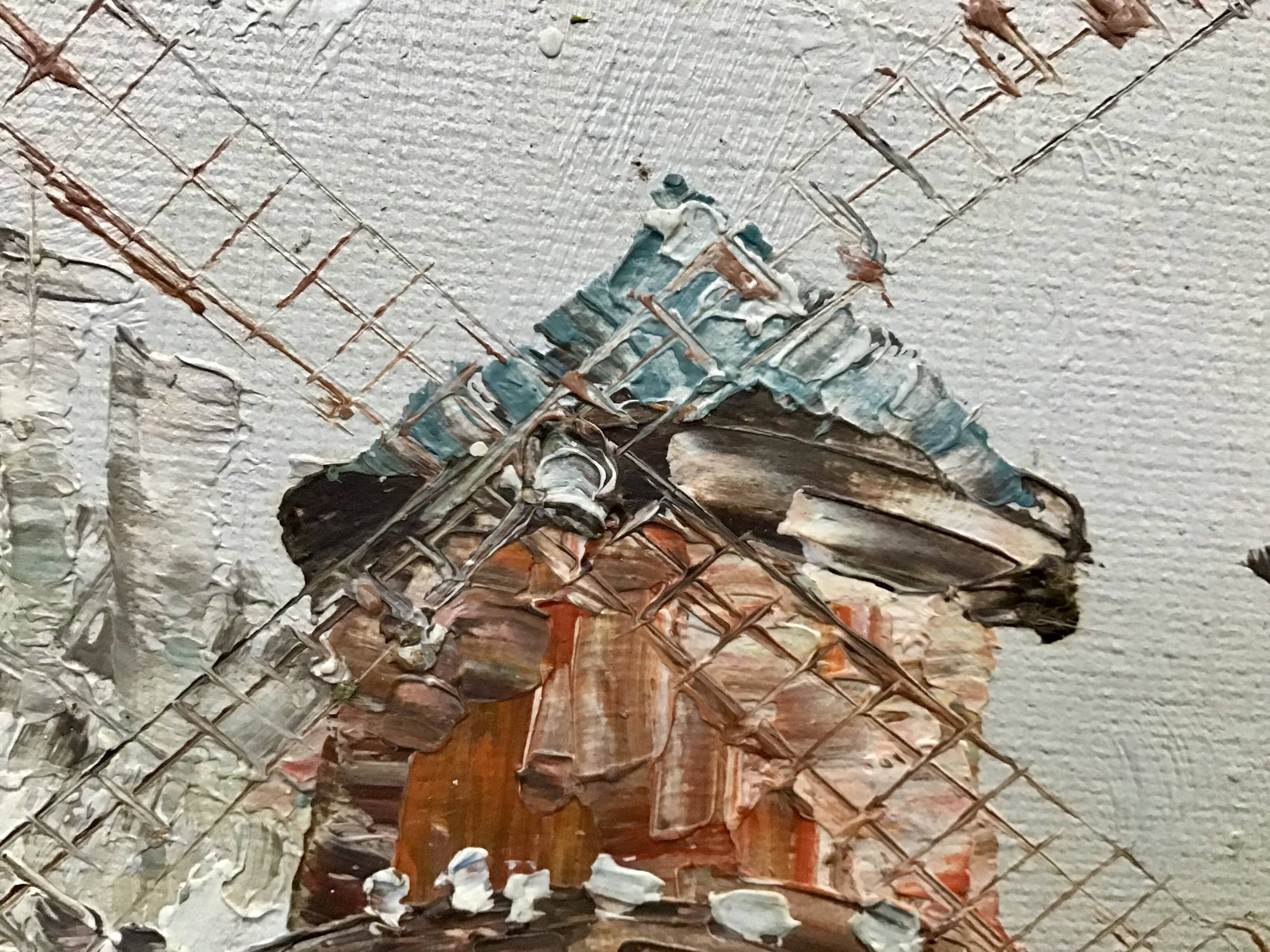 The Moulin Rouge seen from Boulevard Clichy Oil on canvas signed Burnett