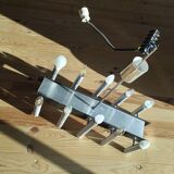 Sculptural vintage 70s chandelier – metal & aluminium – 55 × 26 cm