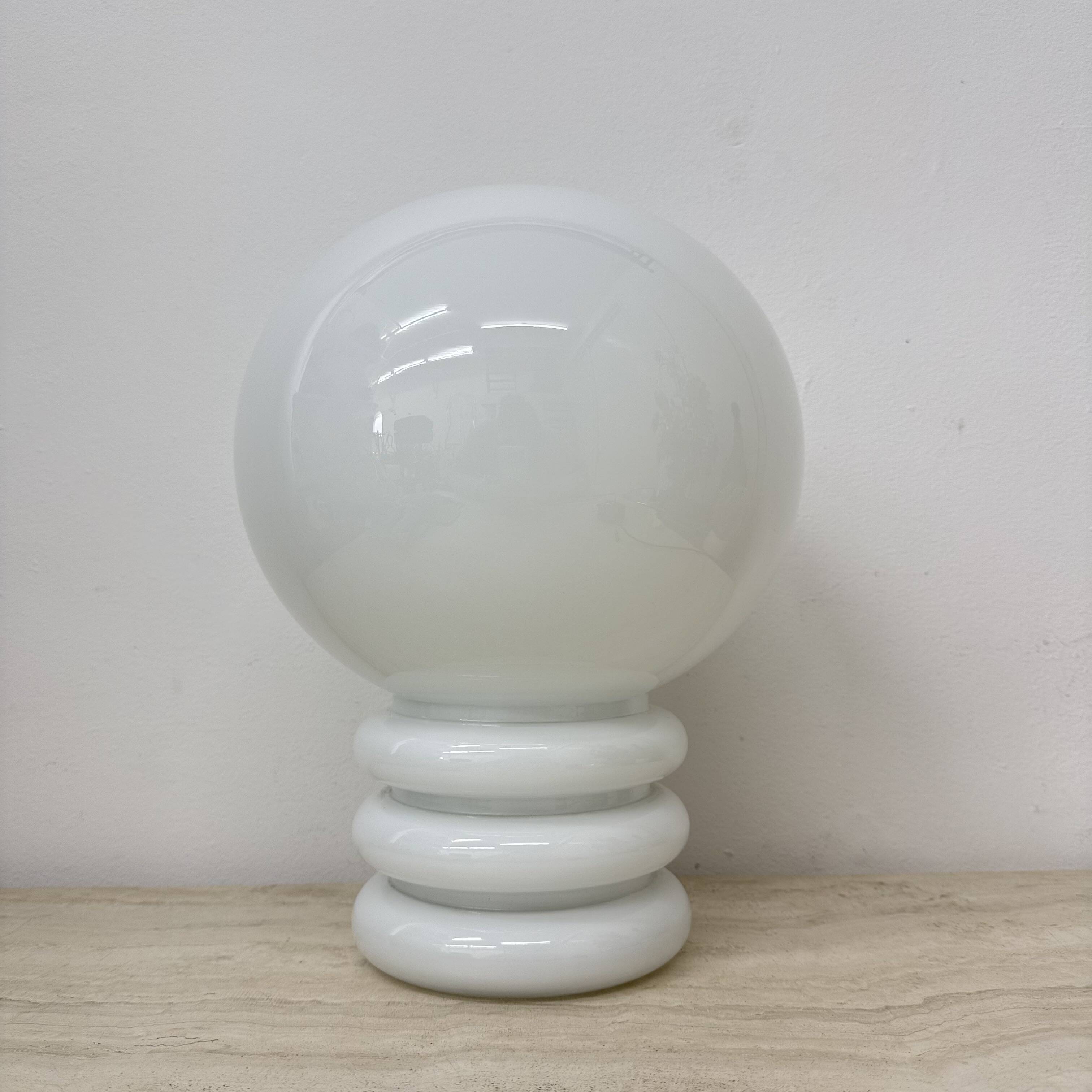 Limburg glashütte milk glass table lamp , 1970s