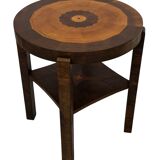 Art Deco Oak Side Table Inlaid Leaf coromandel minimalist design