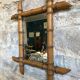 Miroir en bambou vintage 37x41cm