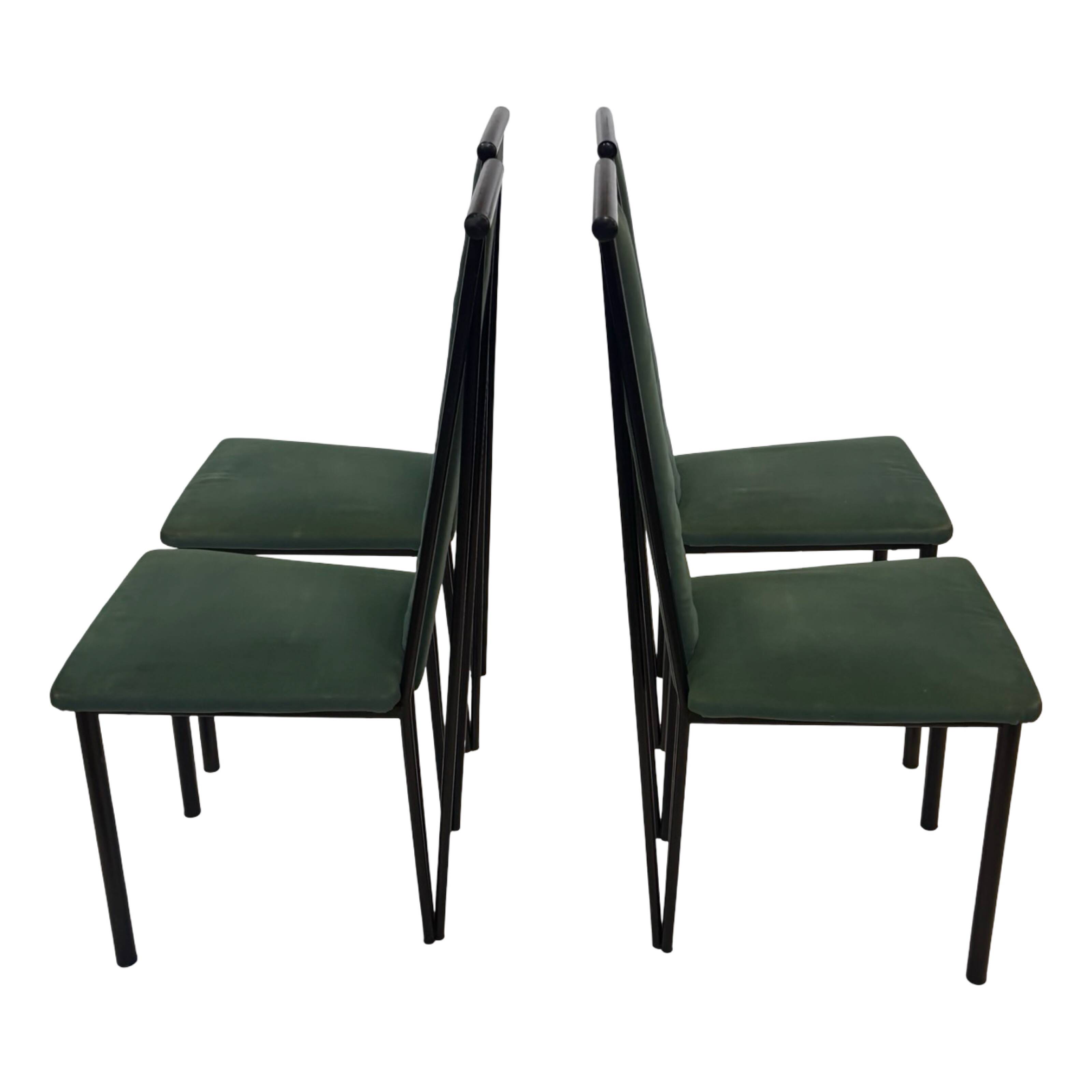 Vintage dining chairs modern design 80's set of four