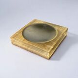 Lucite & rattan ashtray, Christian Dior style, circa 1970