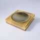 Lucite & rattan ashtray, Christian Dior style, circa 1970