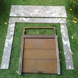 Grey marble fireplace