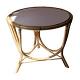 Vintage rattan round table