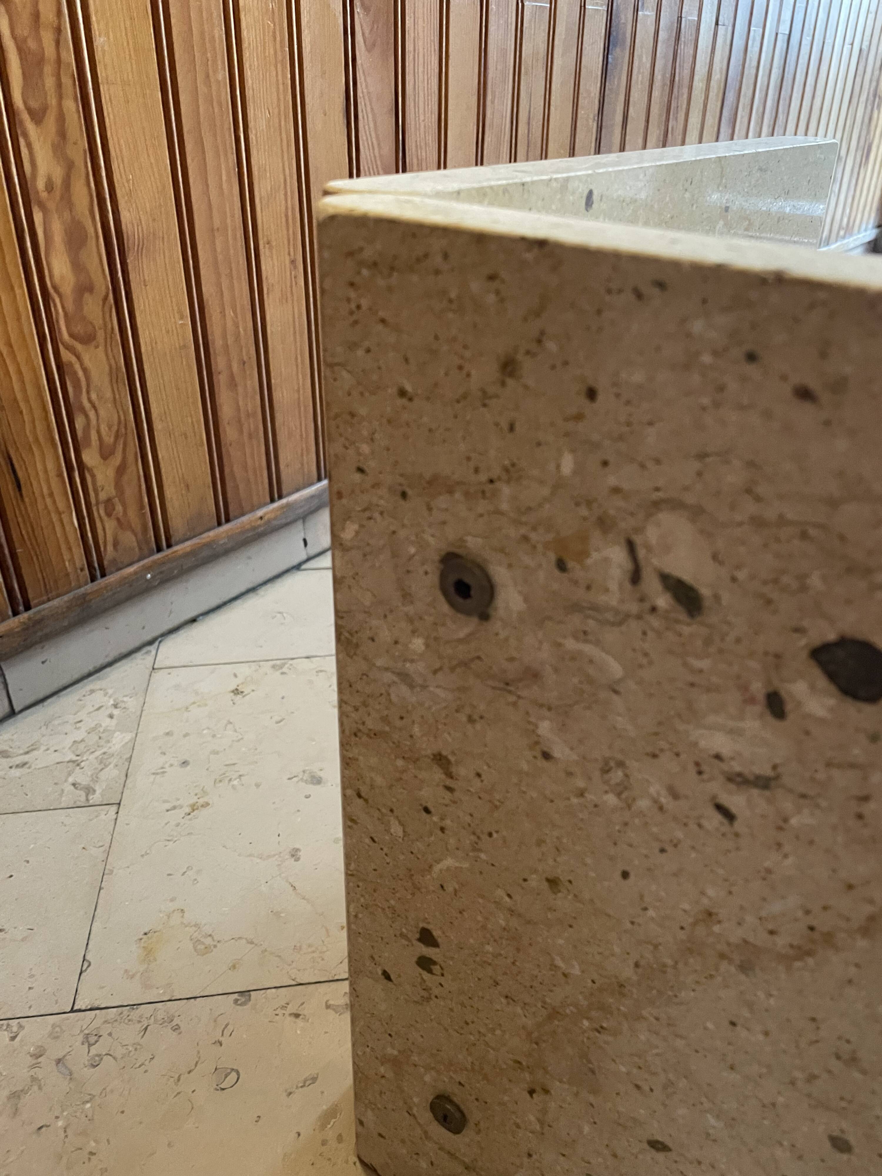 Travertine coffee table 1980