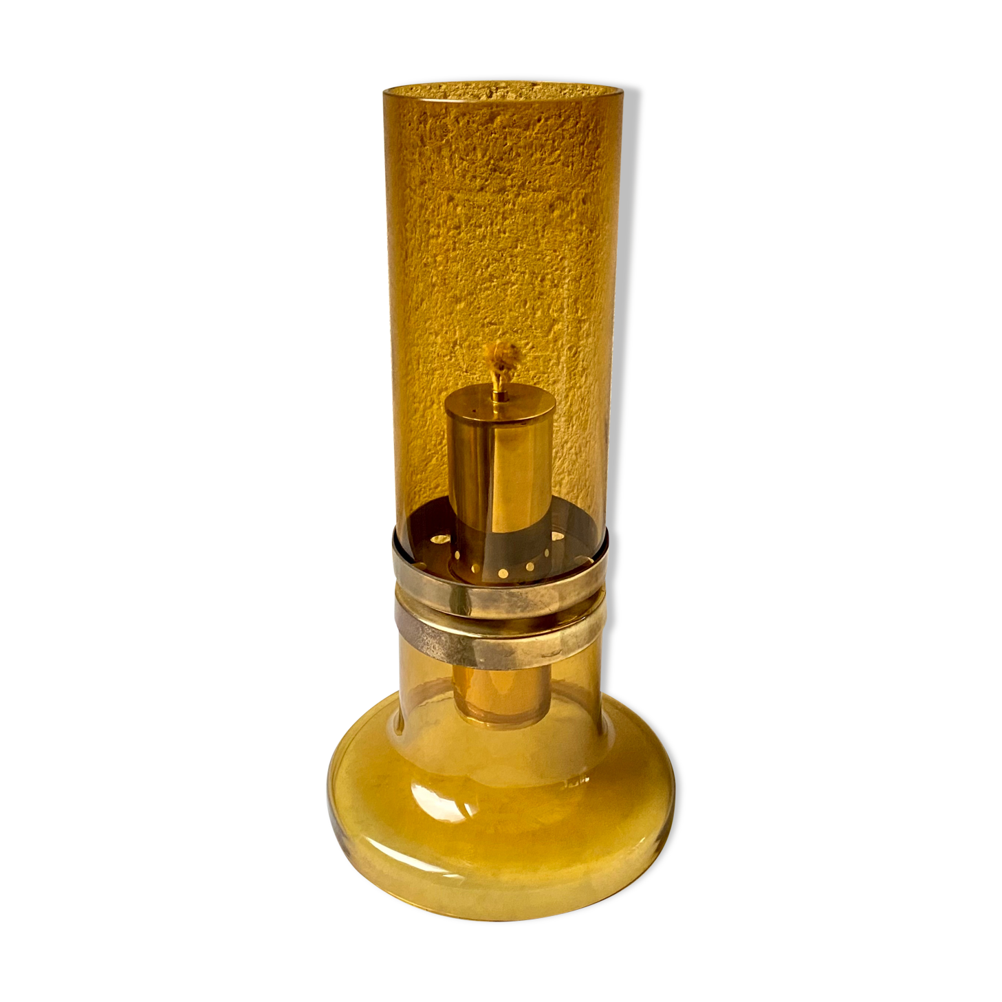 Oil lamp blown glass Hans Agne Jakobsson edition Markaryd Sweden 50s/60s