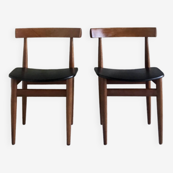 Pair of Scandinavian chairs by Hans Olsen for Frem Rojle - 1960s